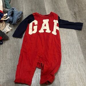 GAP Kids Red and Navy One Piece Footie